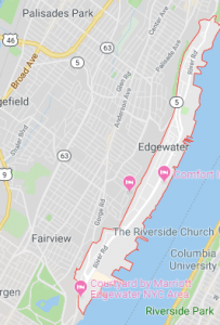 Edgewater NJ Area Insurance Agency Map
